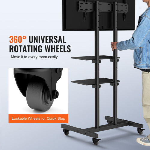 Vevor Soporte Para Tv De Suelo 85 Pulgadas Dos Capas