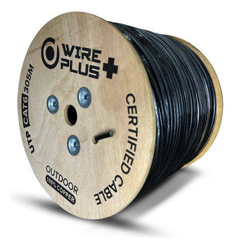 Bobina Cable Utp Outdoor Cat6 100% Cobre 305 M. Wireplus+