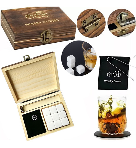 Cubos De Hielo Reutilizables Whisky Stone Cubo Piedra Regalo