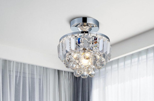 Lámpara Candelabro Colgante Techo E26 E27 Cristal Preciosa