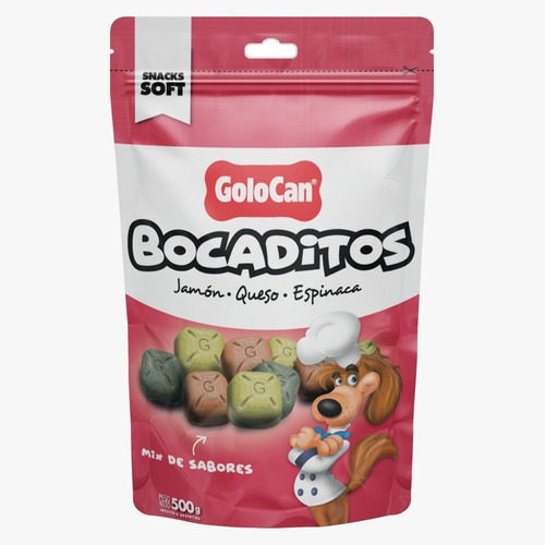 Bocaditos Finos Jamon , Queso Y Espinaca , Golocan X 500 Gs