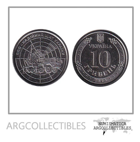 Ucrania Moneda 10 Grivnas 2023 Defensas Aereas Zinc Unc