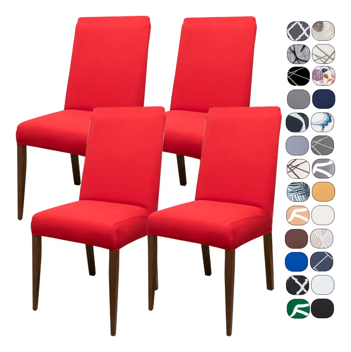 Kit 4 Capa Cadeira Jantar Tecido Mais Resistente Cor Vermelho