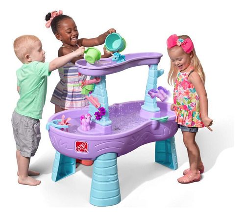 Mesa Agua Morada Con Unicornios Y Accesorios De Juego