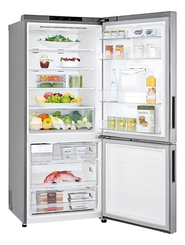 Refrigerador inversor de platina prata sem gelo LG LB41WPP com freezer 393L