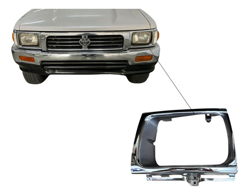 Juego Aros De Faro Toyota Hilux 1993 Al 2001 Cromado