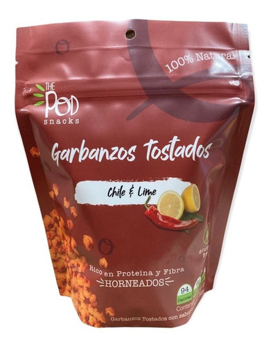 The Pod Snacks Garbanzos Tostados Chile & Lime 12 Und X 120g