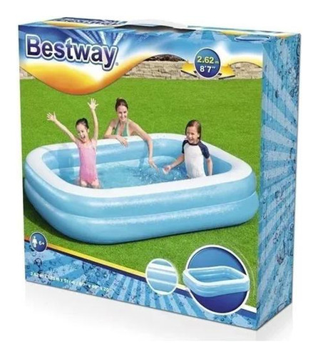 Piscina Inflável Retangular Pratica Bestway Familiar 778l