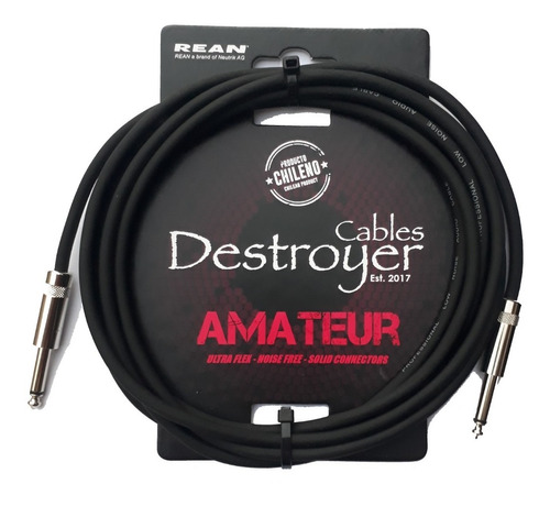 Cable Destroyer Amateur Conectores Rectos Cromados 3mts
