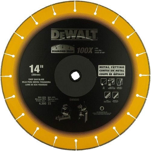 Disco Diamantado 14x1 1 Disco=100 Discos Dewalt Dw8500
