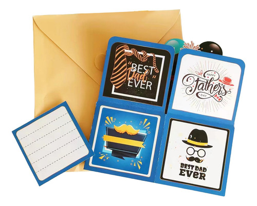 3 Tarjeta Del Día, Tarjeta Del Mejor Papá En Caja, Tarjeta