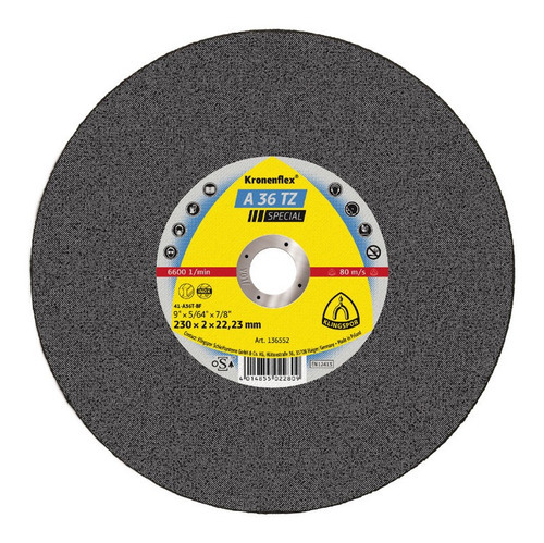 Disco de corte de aço inoxidável A46 Tz 41/2 X1,6 mm Klingspor X25 cor cinza