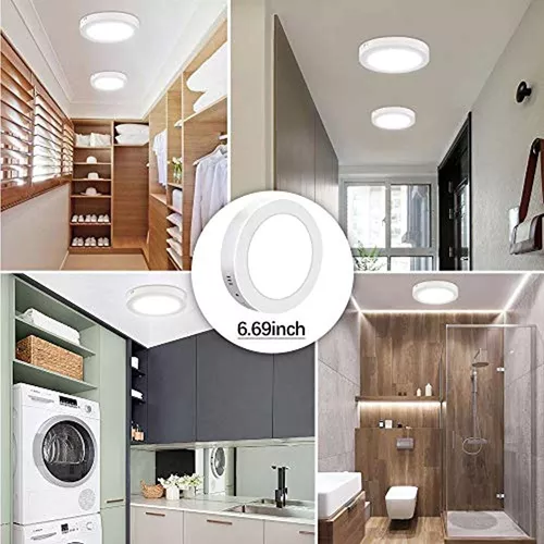 DLLT - Moderna lámpara de techo led redonda para empotrar, para armario,  cocina, pasillo, baño, iluminación de día