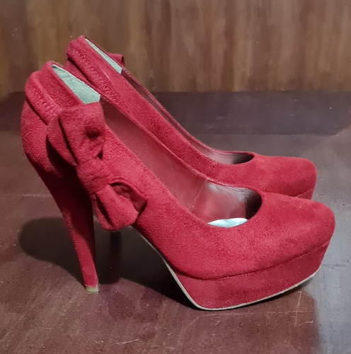 Zapatillas Elegantes De Plataforma Rojo Andrea Moda