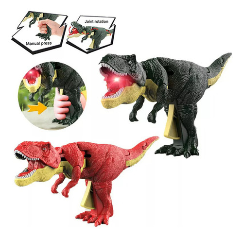 Juguetes de dinosaurio de 2 piezas: Fire Up The T-rex, color verde y rojo