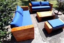Comprar Juego Sillones Jardín Mesa Barbacoa Madera Viga Tronco