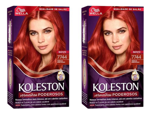 Coloraçao Koleston 7744 Vermelho Intenso-kit C/2un