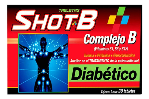 Caja Multivitamínico Shot B Diabético X30 Tabletas Sabor Citricos