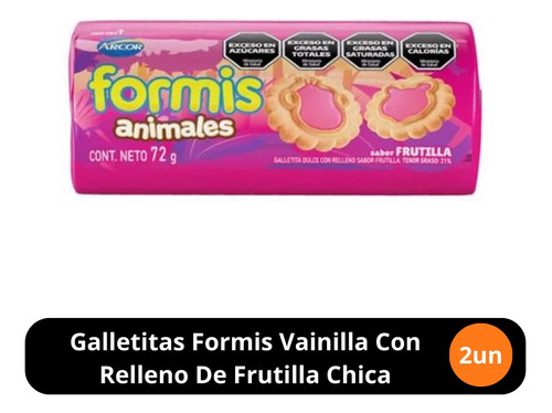Galletitas Formis Vainilla Relleno De Frutilla Chica X 2un