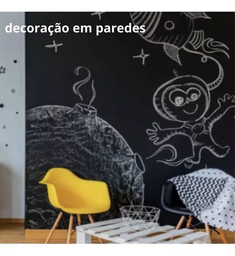 Adesivo Lousa Preto Papel De Parede Fosco 45 cm x 2 Metros Acompanha Kit 5  Giz - Fofinhos Ateliê - Adesivo Lousa - Magazine Luiza