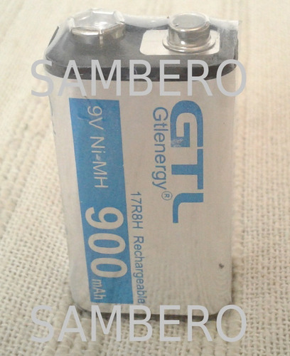 2pilas Recargables 9v 900 Larga Duración Batería Cuadrada