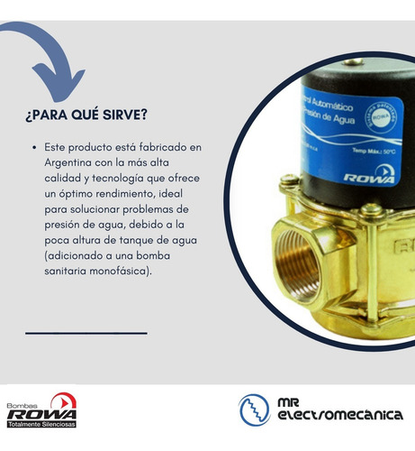 Imagen 2 de 10 de Rowa Control Automatico De Presion De Agua Fl