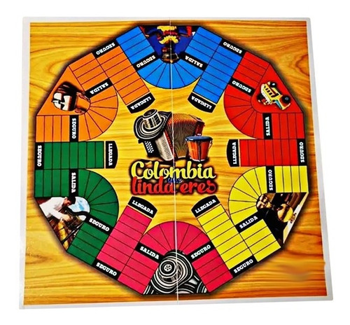 Juego Parqués Doblar Plegable Imantado 48cm Doble Cara 4 Y 6