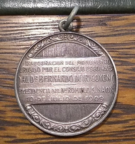 Medalla Plata 900 Bernardo De Irigoyen 1909  Exc