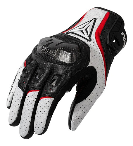 Guantes Para Moto En Cuero Protección Carbono Transpirables 