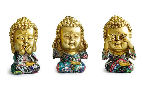 Los Tres Sabios Y Místicos Ciego Sordo Mudo Budas B-011