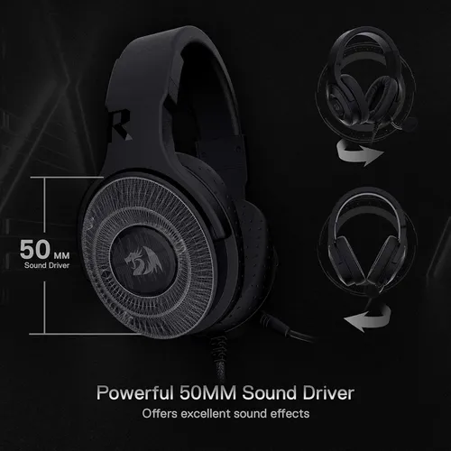 Auriculares Para Juegos Con Cable Redragon H350 Rgb, Respald