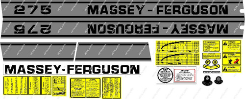 Decalque Faixa Adesiva Trator Massey Ferguson 275 Novo