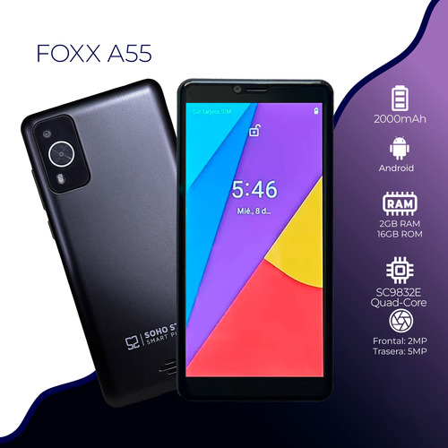 Celular Economico Foxx A55 16 Gb Negro 2 Gb Ram Negro (Reacondicionado)