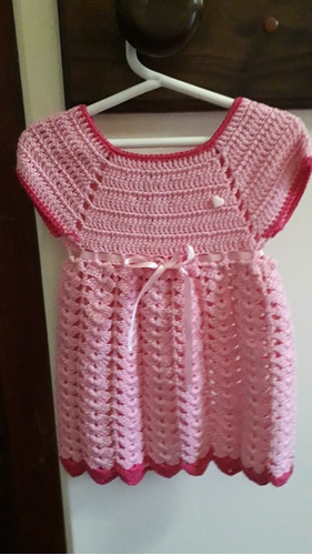 Vestido En Crochet Para Beba De 0 A 6 Meses