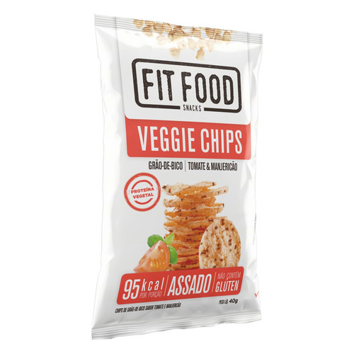 Imagem 3 de 4 de Chips de Grão-de-Bico Fit Food tomate & manjericão sem glúten 40 g