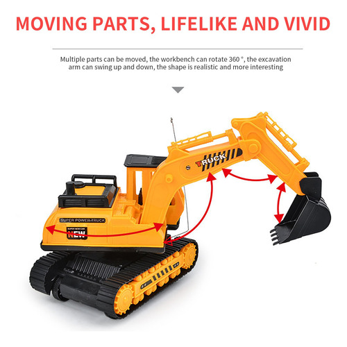Excavadora Grande Con Control Remoto De Dos Canales Para Niñ