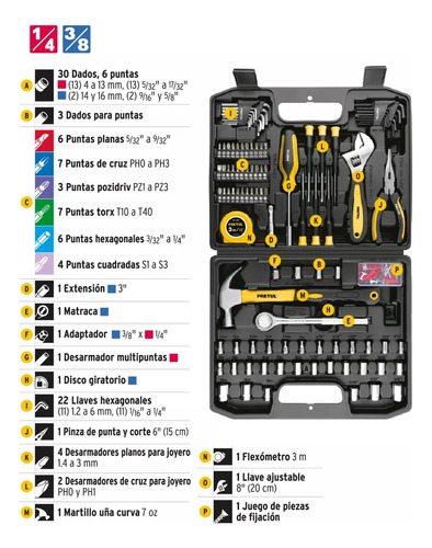 Set Pretul 104 Piezas Con Matraca Y Dados Gris