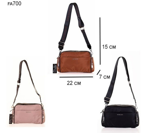 Cartera Bandolera Barbara Bags Reforzada Semi Cuero