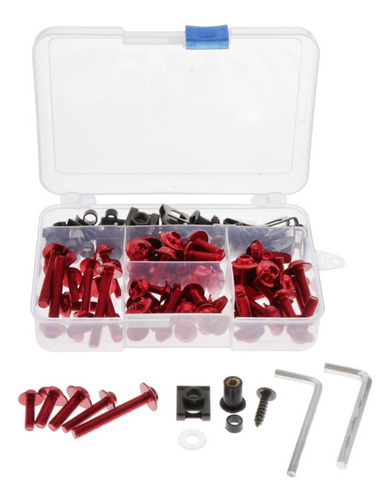 De Tornillos De Clips De Sujeción De Motocicleta Rojo