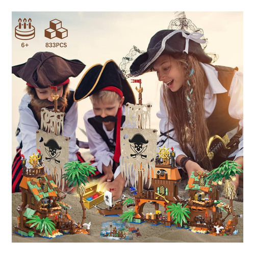 Juego De Bloques De Construcción De La Isla Pirata Imcuamk 2