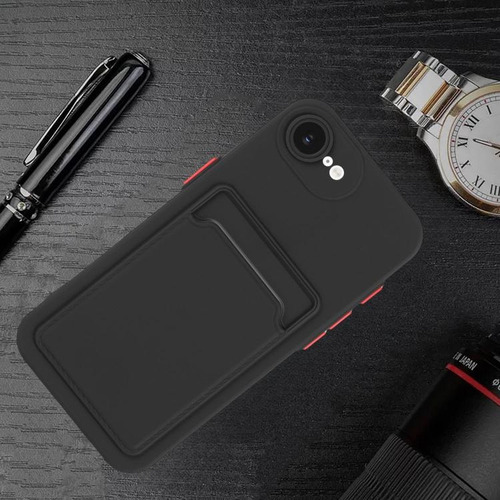 Capa Tpu Para iPhone 16e Com Slot Para Cartão
