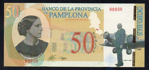 Colombia 50 Reales Conmemorativa Asociación De Pamplona