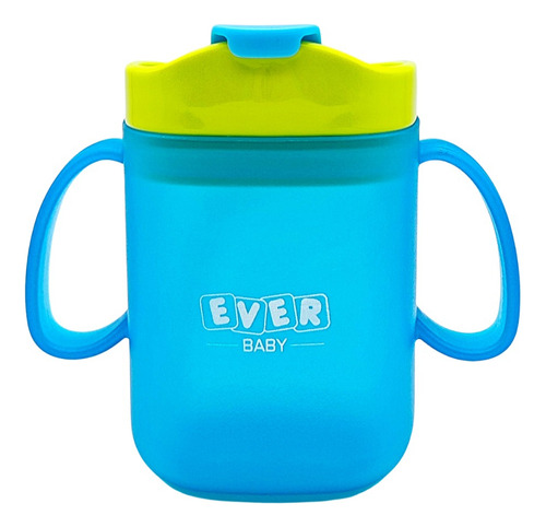 Copo Bebê Treinamento C/ Alça 2 Em 1 Azul Everly Cor Azul-celeste Liso
