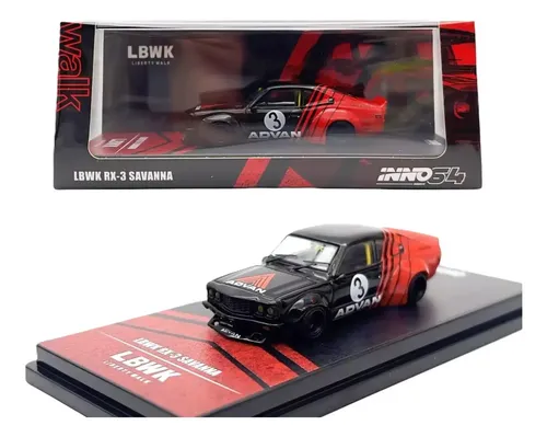 Inno64 Mazda Lbwk Rx-3 Savanna Advan Livery 1/64 C/acrilico Color Negro ...