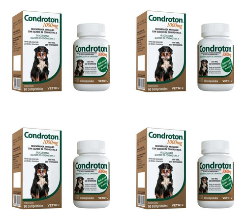 Kit 4 Condroton Regenerador Articular Comprimidos 1000mg