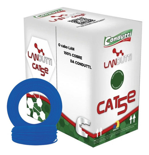 Cabo De Rede Cat5e Azul Cftv 305m Landutti Condutti