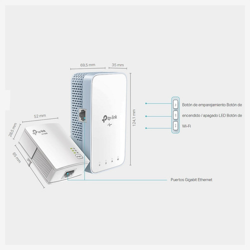 Imagen 8 de 10 de Kit Powerline Gigabit Wifi Ac Av1000, Tp-link Tl-wpa7517kit