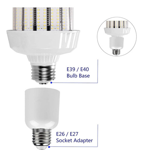 Paquete De 10 Adaptadores De Enchufe E26 A E39 De Base Media