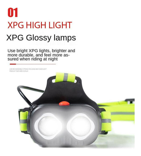 Correr Luz Pecho Luz Recargable Led Impermeable Usb Noche