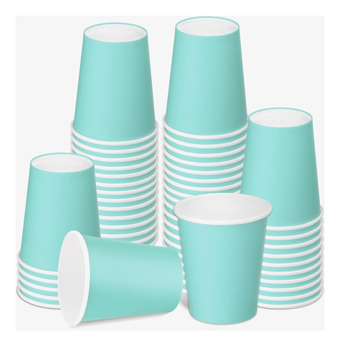 Vaso Stendy Polipapel 8 Onzas Descartable Pack X50 Unidades Color Aqua Pastel